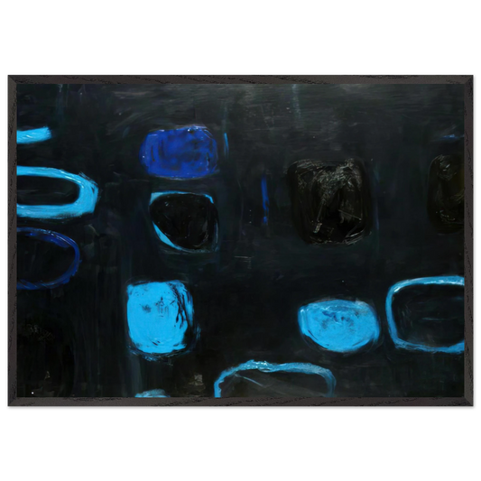 Composition with Blue and Black - 1959 - William Scott 70x100 cm / 28x40 inches Framed Art Print – Black Wooden Frame