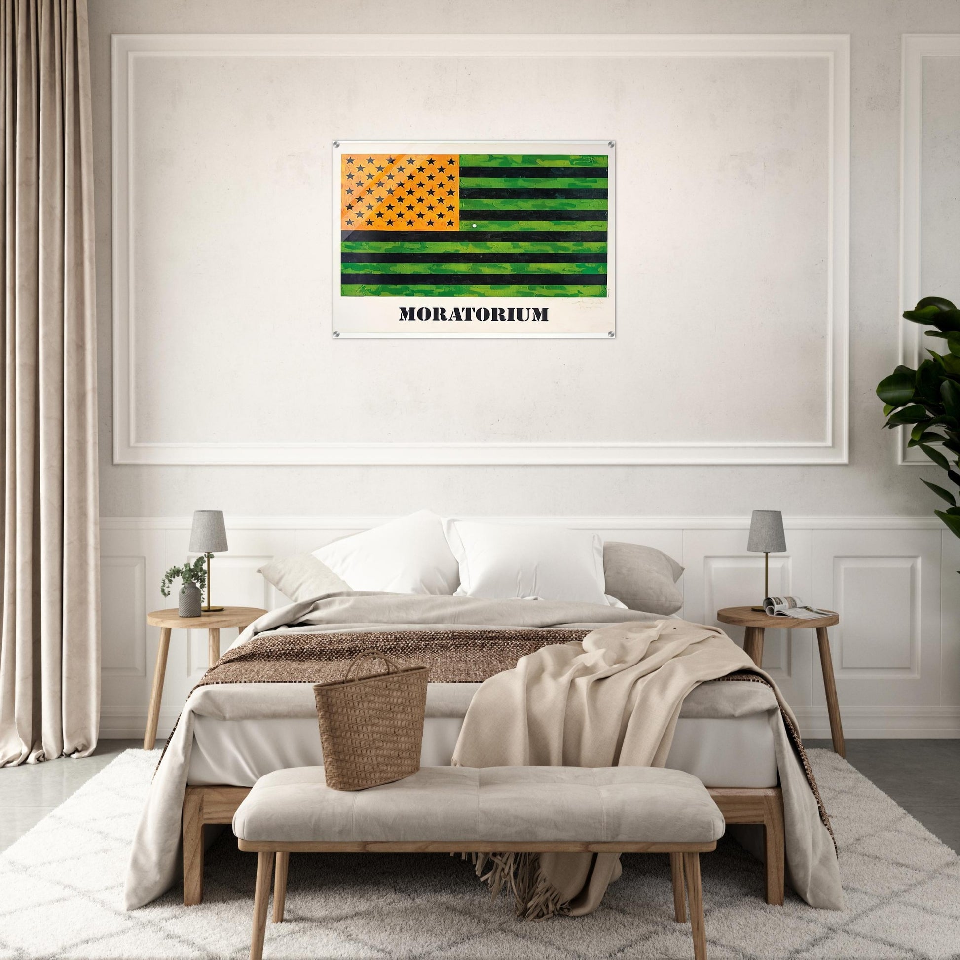 MORATORIUM FLAG - Jasper Johns Acrylic Print - 70x100 cm / 28x40″ inches