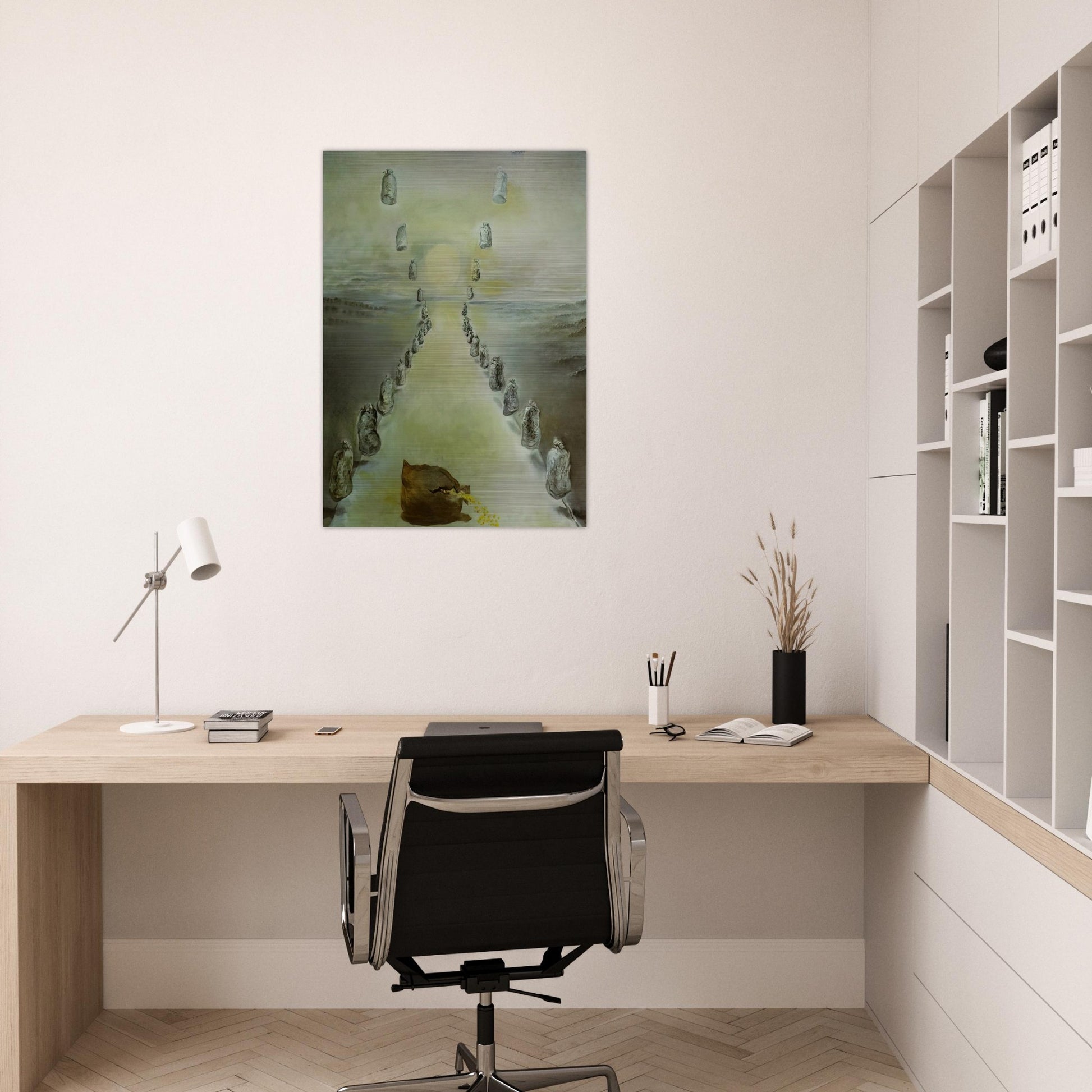 THE PATH OF ENIGMAS FIRST VERSION - Salvador Dali Brushed Aluminum Print - 70x100 cm / 28x40 inches | Salvador Dali Aluminum Print | Salvador Dali Prints