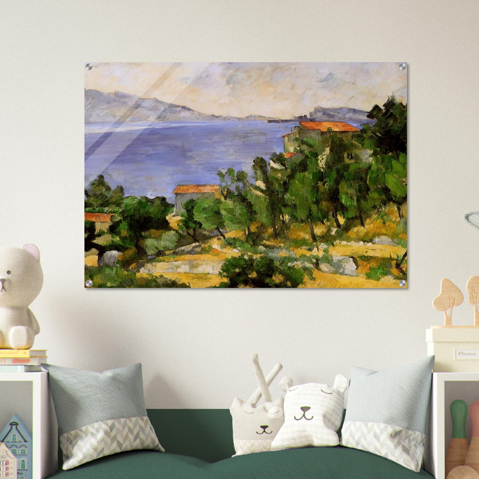 The Bay of L'Estaque from the East - Paul Cézanne Acrylic Print - 70x100 cm / 28x40″ inches | Paul Cézanne Wall Art | Paul Cézanne Prints