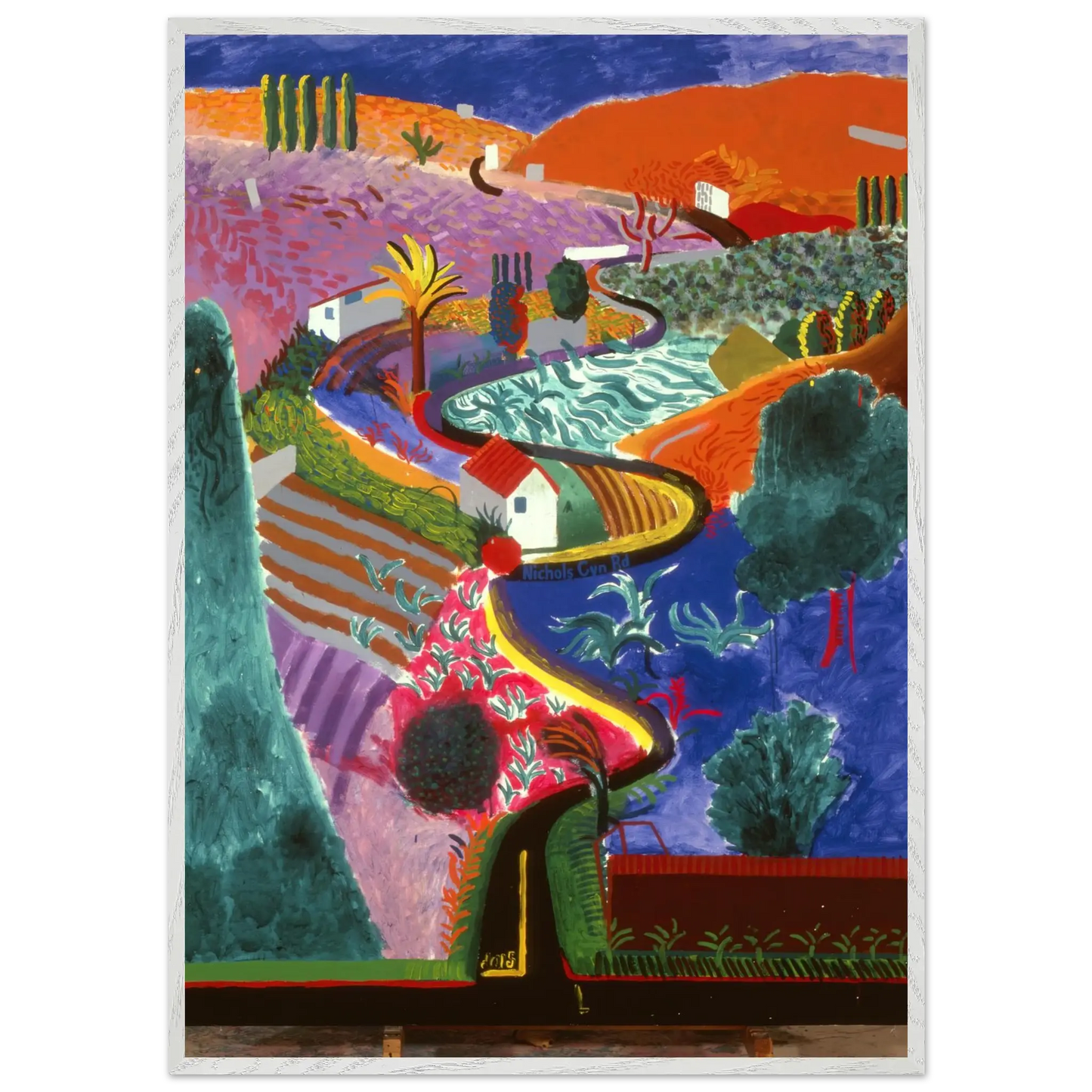 David Hockney - David Hockney Wall art - A3 (29.7 x 42  cm) - Premium Wooden Framed Poster With Fine Art Paper - Wood frame