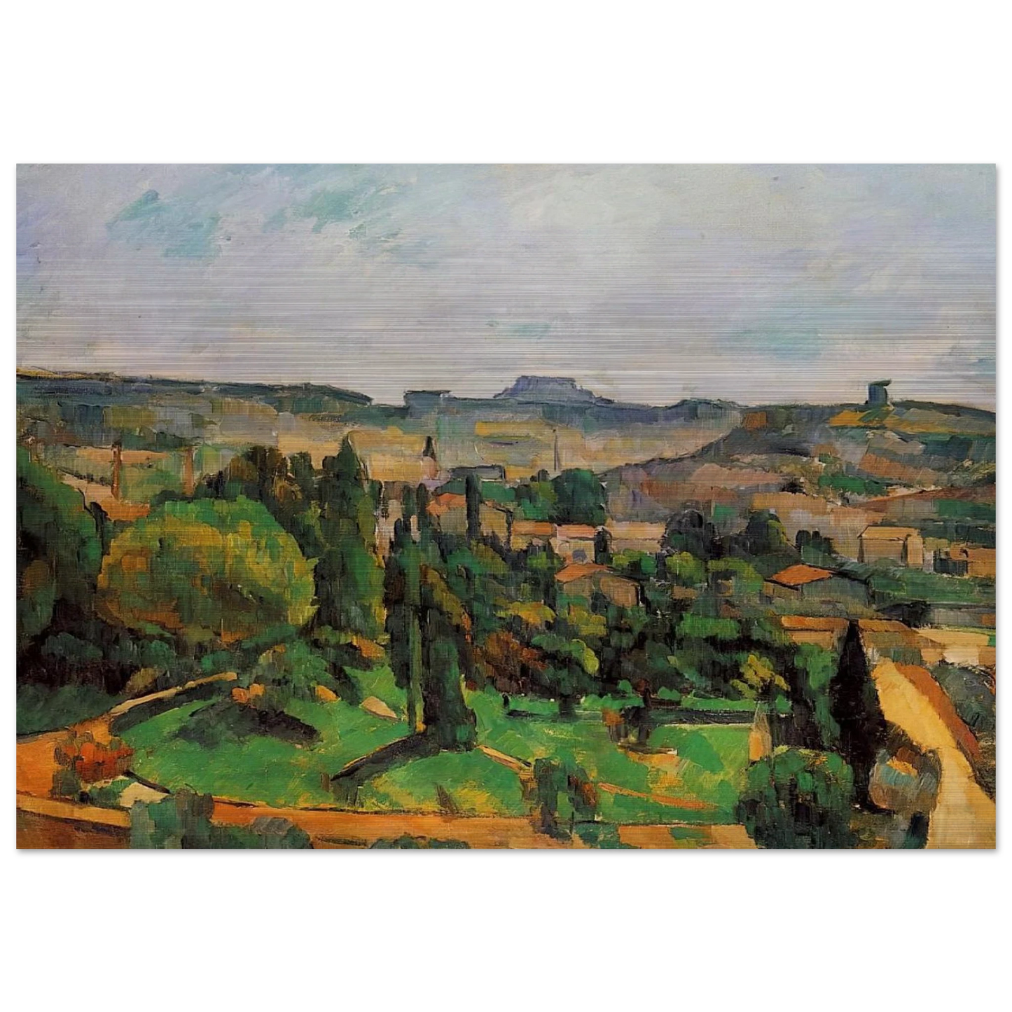 Ile de France Landscape - Paul Cézanne Brushed Aluminum Print - 70x100 cm / 28x40 inches | Paul Cézanne Aluminum Print | Paul Cézanne Prints