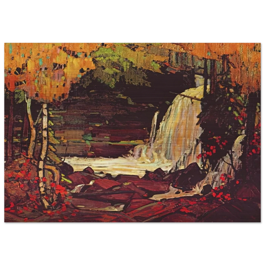 WOODLAND WATERFALL 1916 - Tom Thomson Brushed Aluminum Print - 70x100 cm / 28x40 inches | Tom Thomson Aluminum Print | Tom Thomson Prints