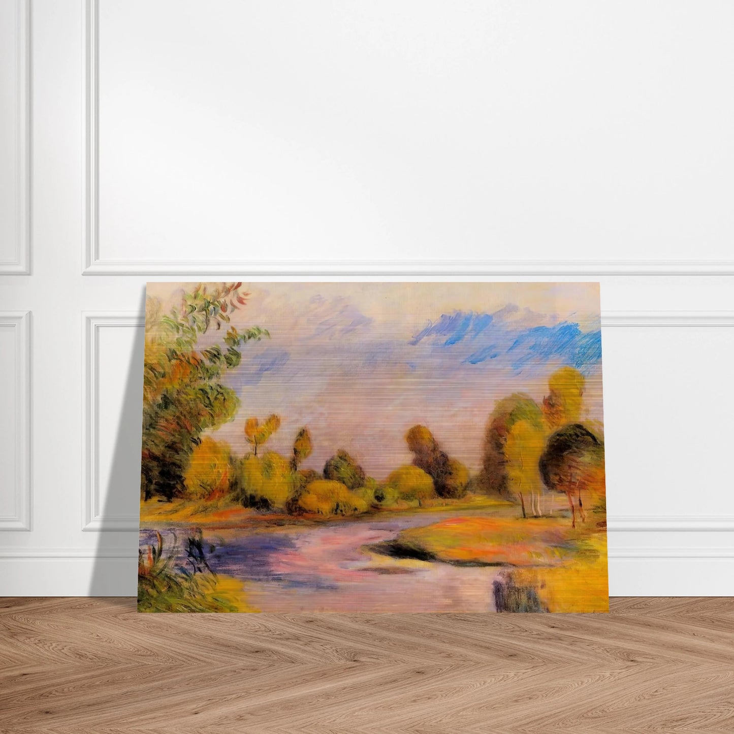 Banks of a River - Pierre-Auguste Renoir Brushed Aluminum Print - 70x100 cm / 28x40 inches | Pierre-Auguste Renoir Aluminum Print | Pierre-Auguste Renoir Prints