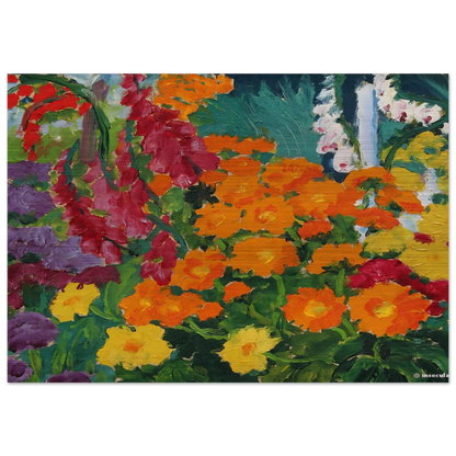 Flower garden marigolds - Emil Nolde Brushed Aluminum Print - 70x100 cm / 28x40 inches | Emil Nolde Aluminum Print | Emil Nolde Prints
