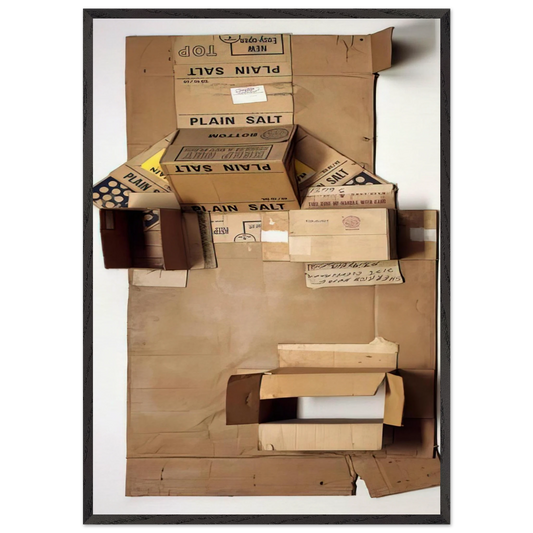 PLAIN SALT CARDBOARD 1971 - Robert Rauschenberg 70x100 cm / 28x40 inches Framed Art Print – Black Wooden Frame