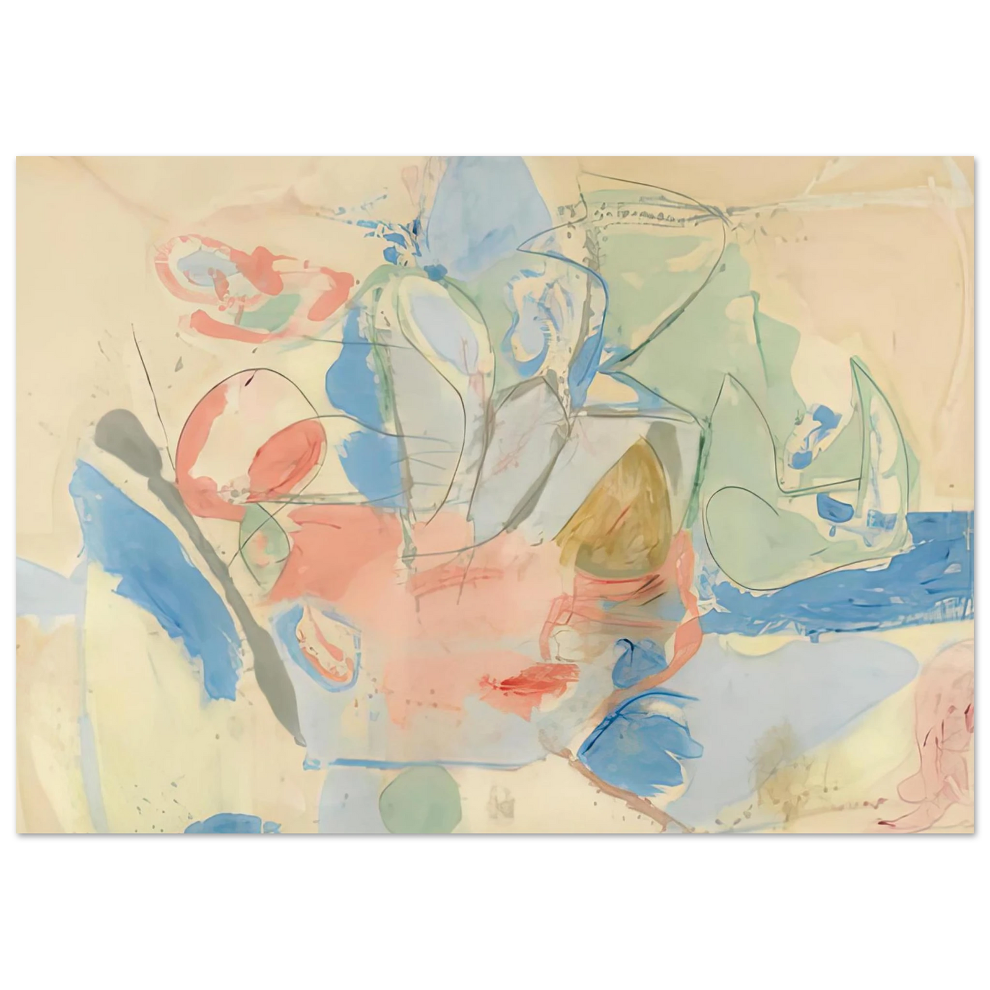 Helen Frankenthaler - Mountains and Sea, 1952- Wall Art - 28x40 inches / 70x70 cm - Canvas (Imperial)-canvas - -