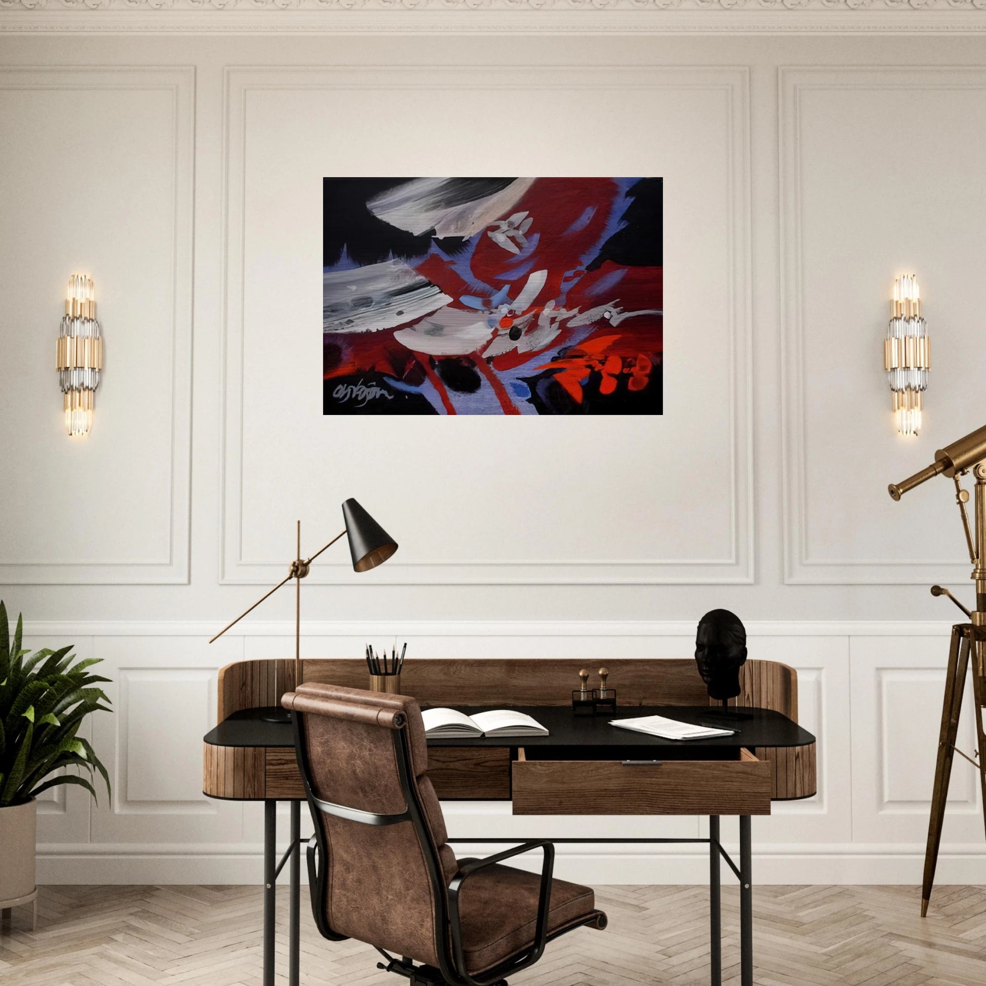 VIENTOS 1989 - Alejandro Obregon Brushed Aluminum Print - 70x100 cm / 28x40 inches | Alejandro Obregon Aluminum Print | Alejandro Obregon Prints