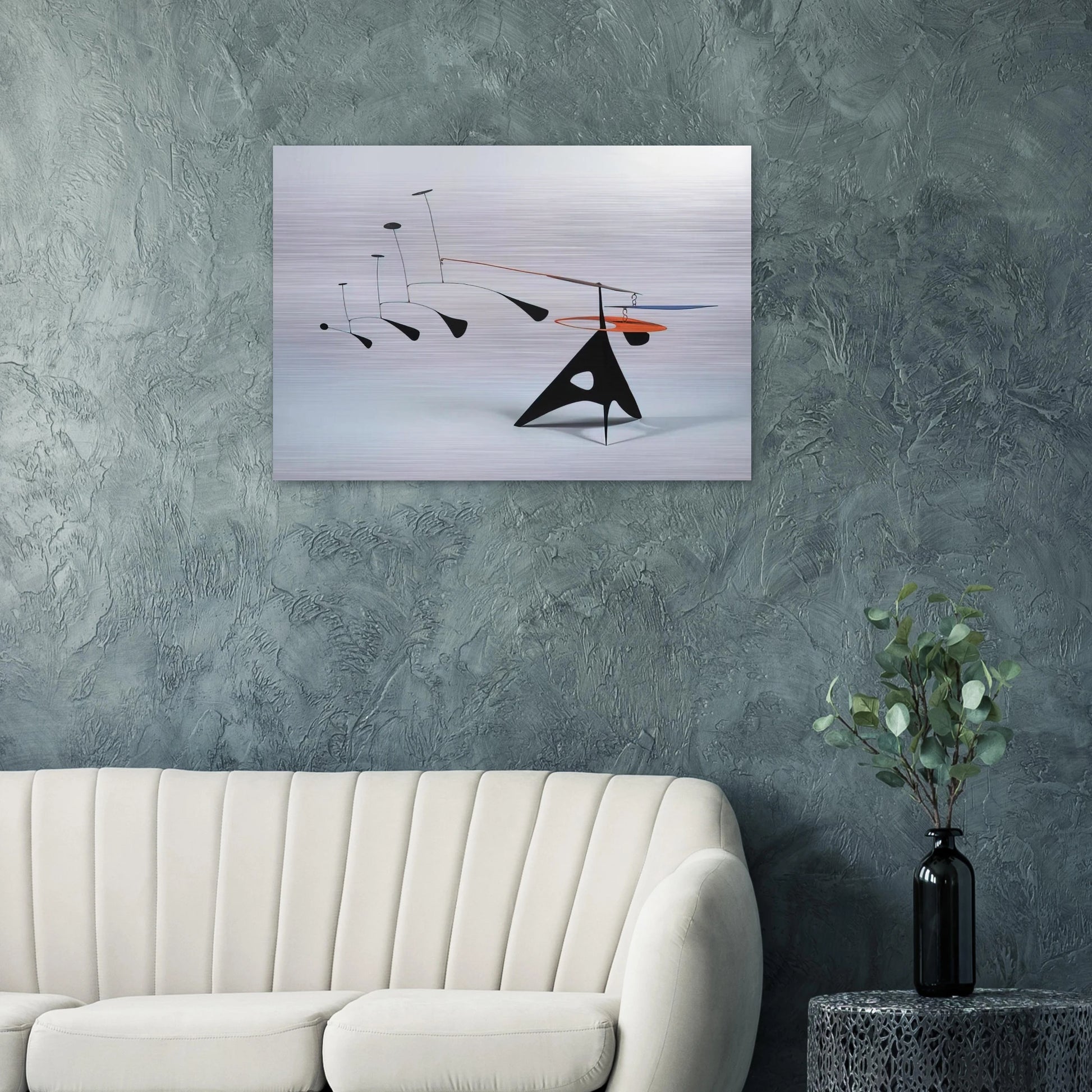 BLUE FEATHER 1948 - Alexander Calder Brushed Aluminum Print - 70x100 cm / 28x40 inches | Alexander Calder Aluminum Print | Alexander Calder Prints