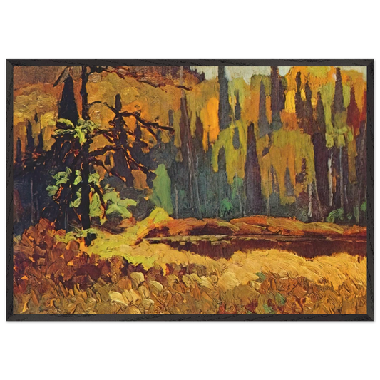Moose Pond - 1918 - Frank Johnston 70x100 cm / 28x40 inches Framed Art Print – Black Wooden Frame
