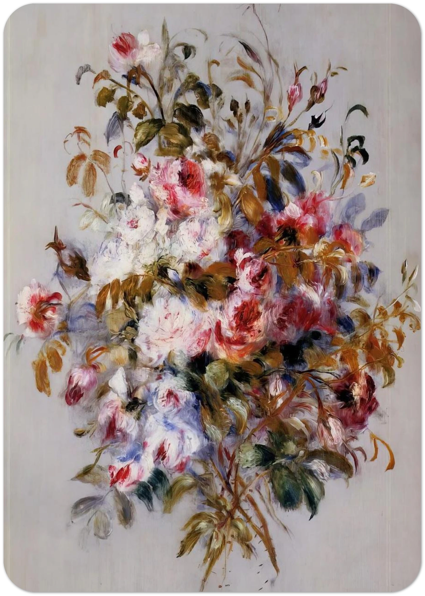 A Bouquet of Roses By Pierre-Auguste Renoir Pack of 10 Post Cards | Pierre-Auguste Renoir Post Cards | A6 (10.5 x 14.8 cm) - 4.1 x 5.8 inches