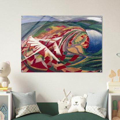 Volo su paese o Studio per A 300 Km sulla città - 1930 - Gerardo Dottori Acrylic Print - 70x100 cm / 28x40″ inches