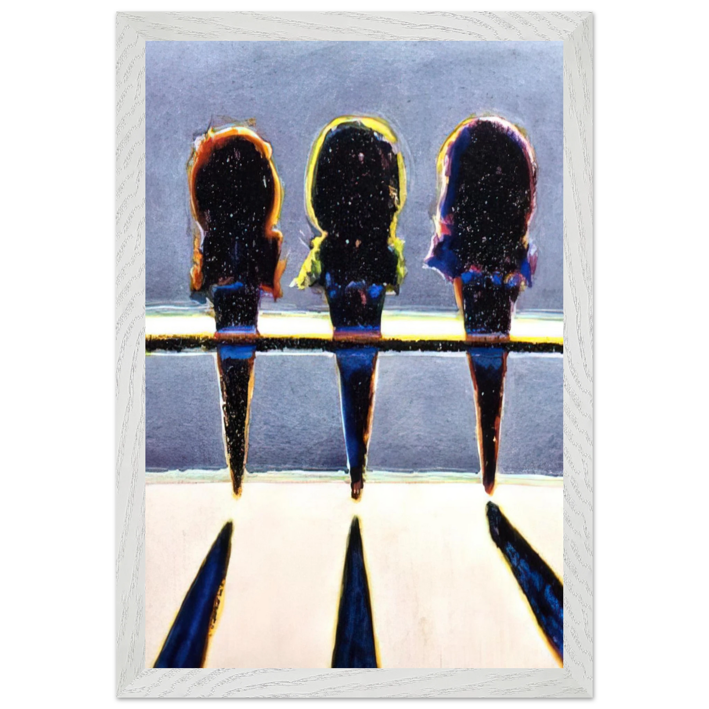 Wayne Thiebaud - Dark Cones - 1964 Wall Art - 21x29.7 cm / 8x12" - Premium Wooden Framed Poster With Fine Art Paper - White frame