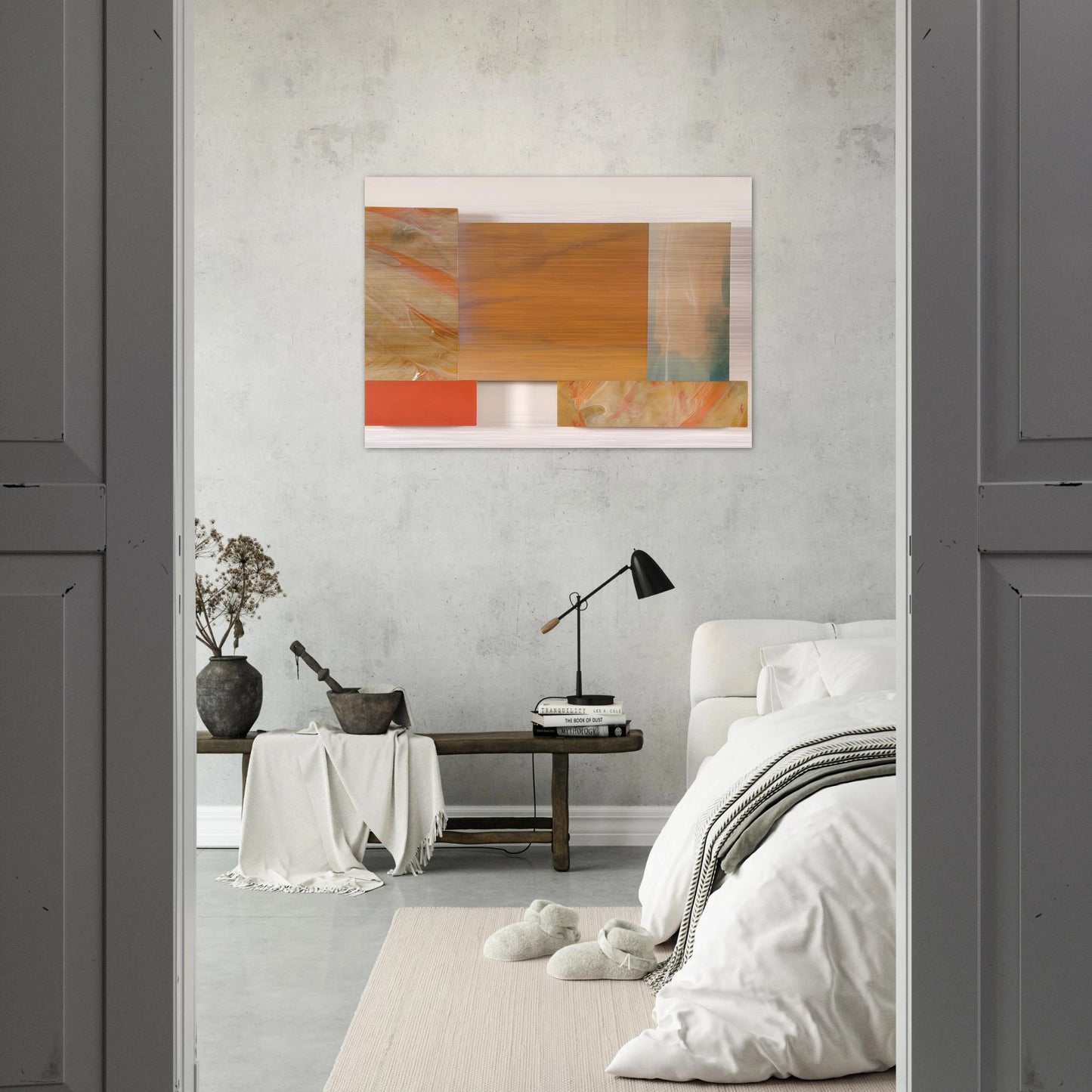 With Orange - Sam Gilliam Brushed Aluminum Print - 70x100 cm / 28x40 inches | Sam Gilliam Aluminum Print | Sam Gilliam Prints