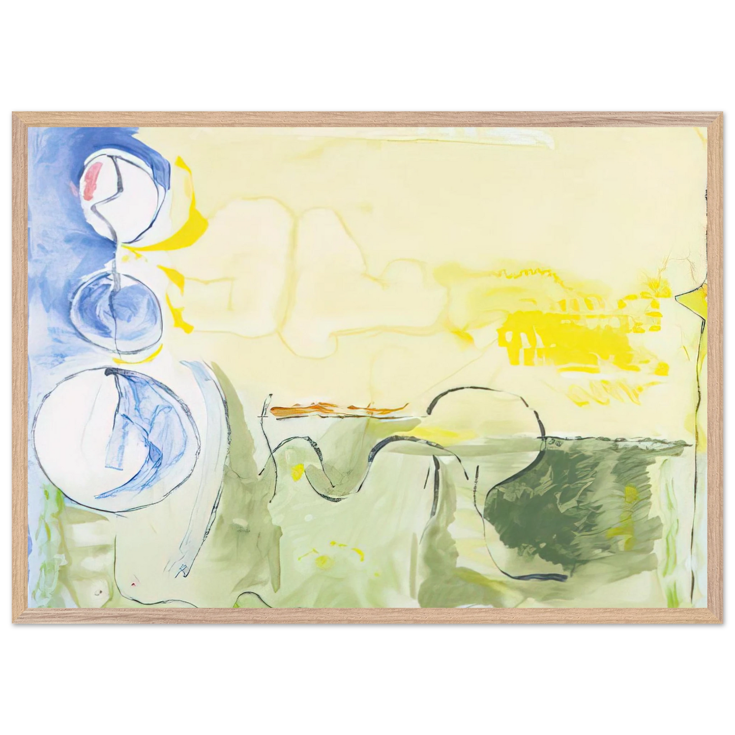 Helen Frankenthaler - Flotilla - 2006 Wall art - 20x25 cm / 8x10 inches - Premium Wooden Framed Poster With Fine Art Paper-canvas - Wood frame