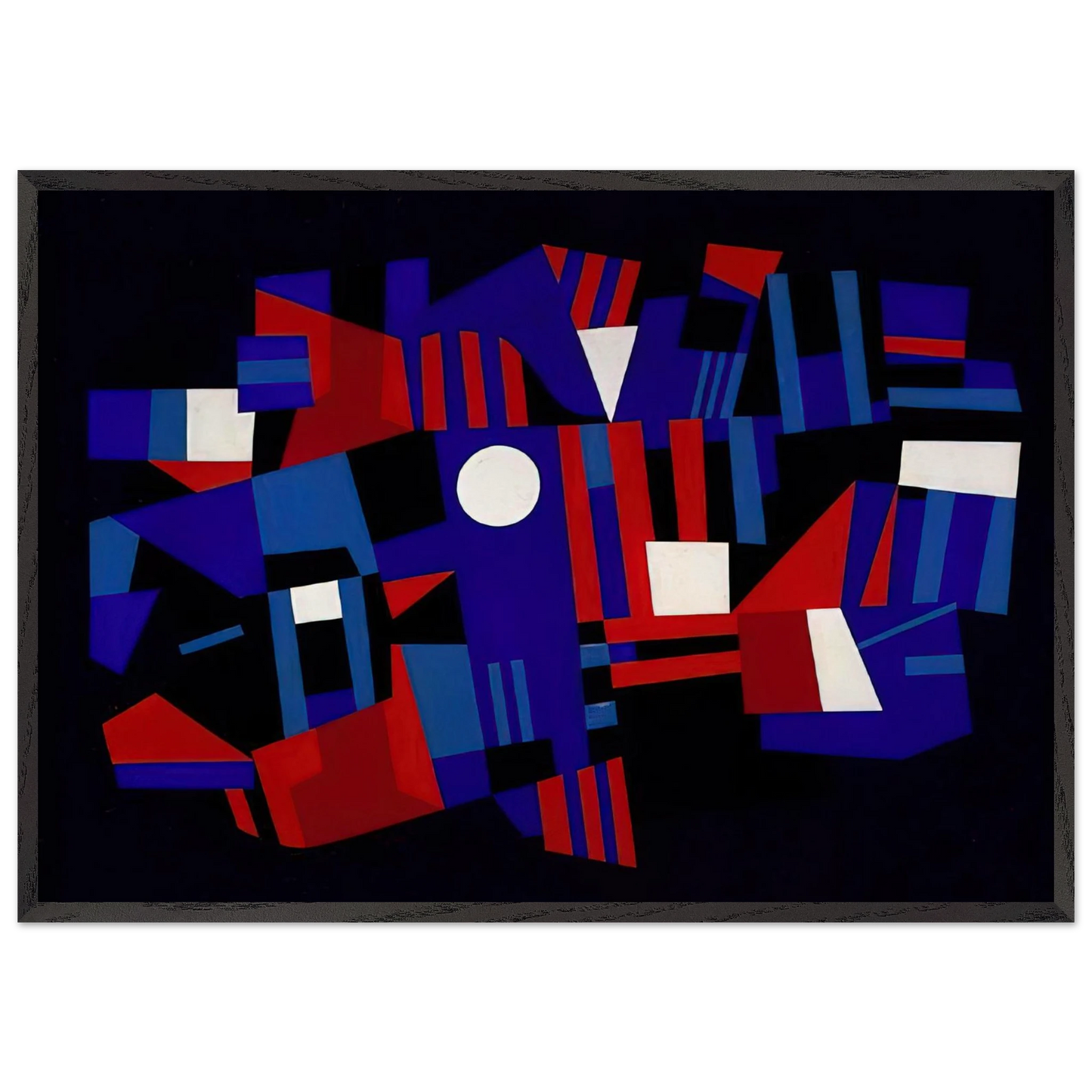 Red and Blue Composition - 1941 - Ad Reinhardt 70x100 cm / 28x40 inches Framed Art Print – Black Wooden Frame