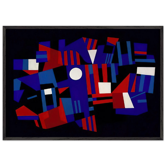 Red and Blue Composition - 1941 - Ad Reinhardt 70x100 cm / 28x40 inches Framed Art Print – Black Wooden Frame