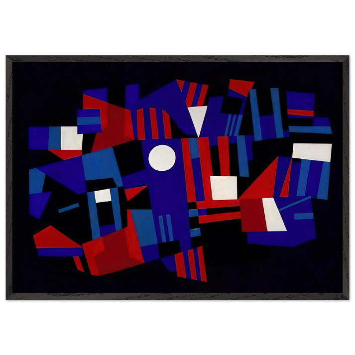 Red and Blue Composition - 1941 - Ad Reinhardt 70x100 cm / 28x40 inches Framed Art Print – Black Wooden Frame
