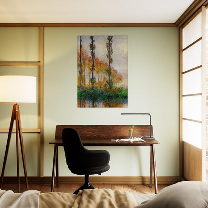 The Three Trees, Autumn - claude monet Brushed Aluminum Print - 70x100 cm / 28x40 inches | claude monet Aluminum Print | claude monet Prints