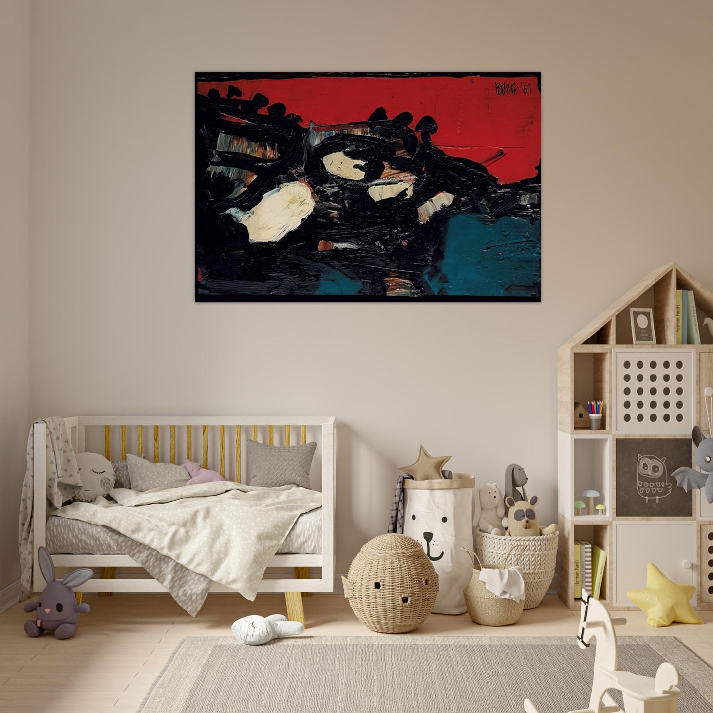 Ciel Rouge Sur Le Lac - 1961 - S. H. Raza Art Prints - 100x150 cm / 40x60″ inches | S. H. Raza Poster | S. H. Raza Prints