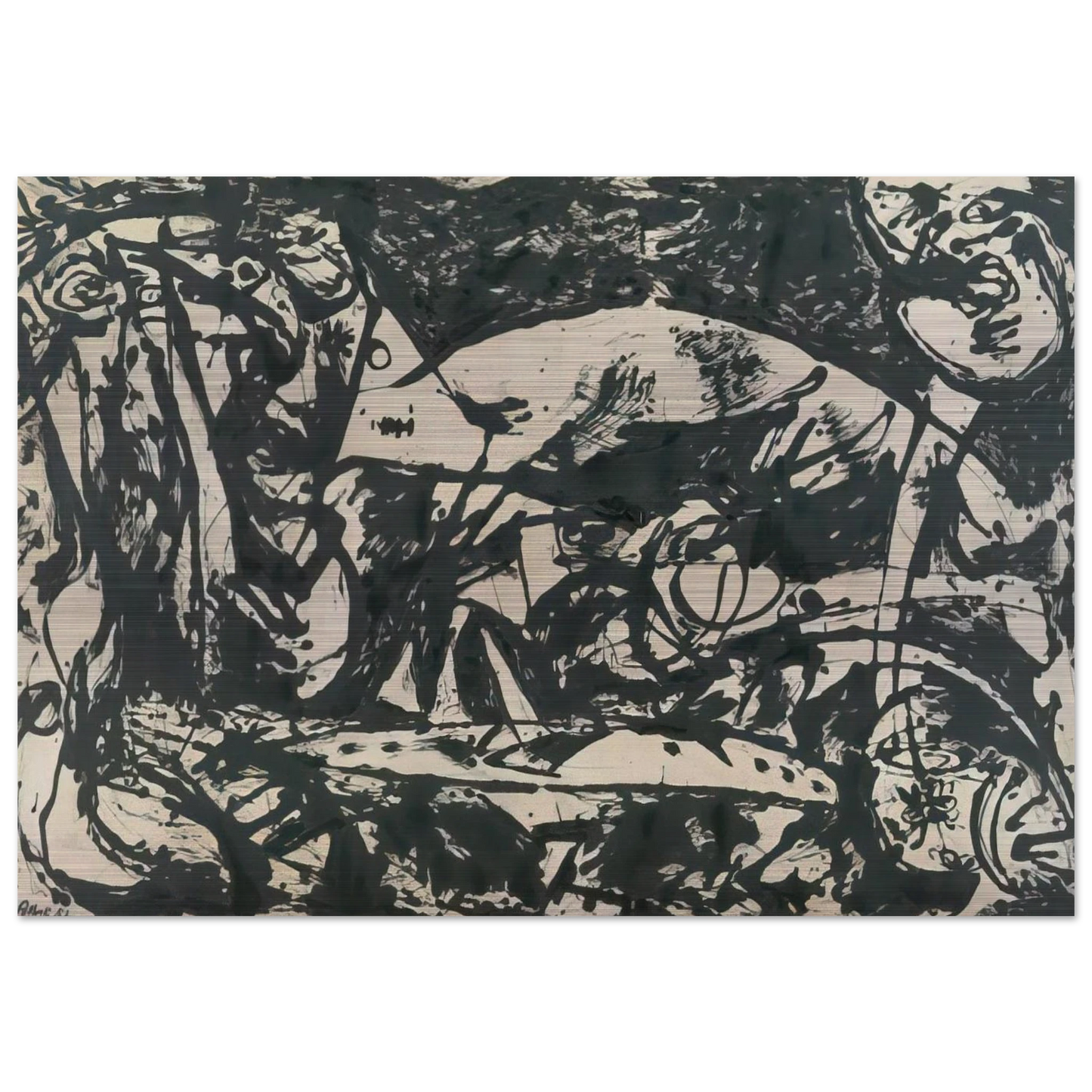 NUMBER 14 - Jackson Pollock Brushed Aluminum Print - 70x100 cm / 28x40 inches | Jackson Pollock Aluminum Print | Jackson Pollock Prints