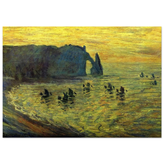 The Cliffs at Etretat - claude monet Brushed Aluminum Print - 70x100 cm / 28x40 inches | claude monet Aluminum Print | claude monet Prints