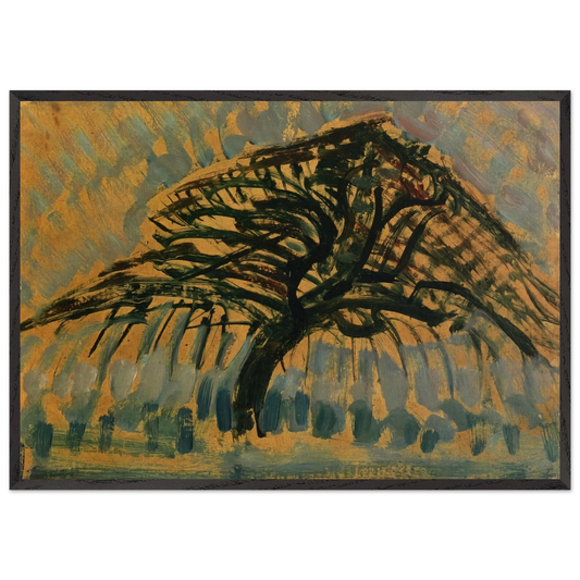 Study for Blue Apple Tree Series - Piet Mondrian 70x100 cm / 28x40 inches Framed Art Print – Black Wooden Frame