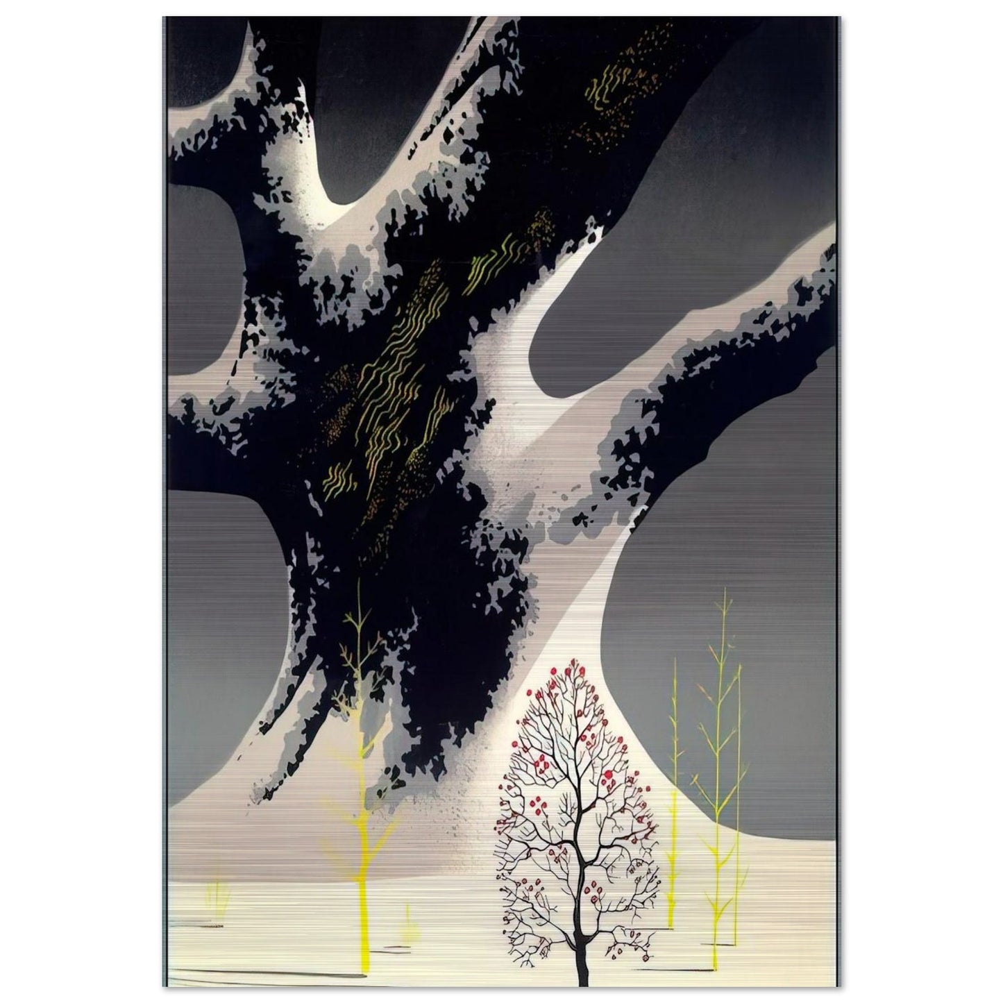 Winter Oak - Eyvind Earle Brushed Aluminum Print - 70x100 cm / 28x40 inches | Eyvind Earle Aluminum Print | Eyvind Earle Prints