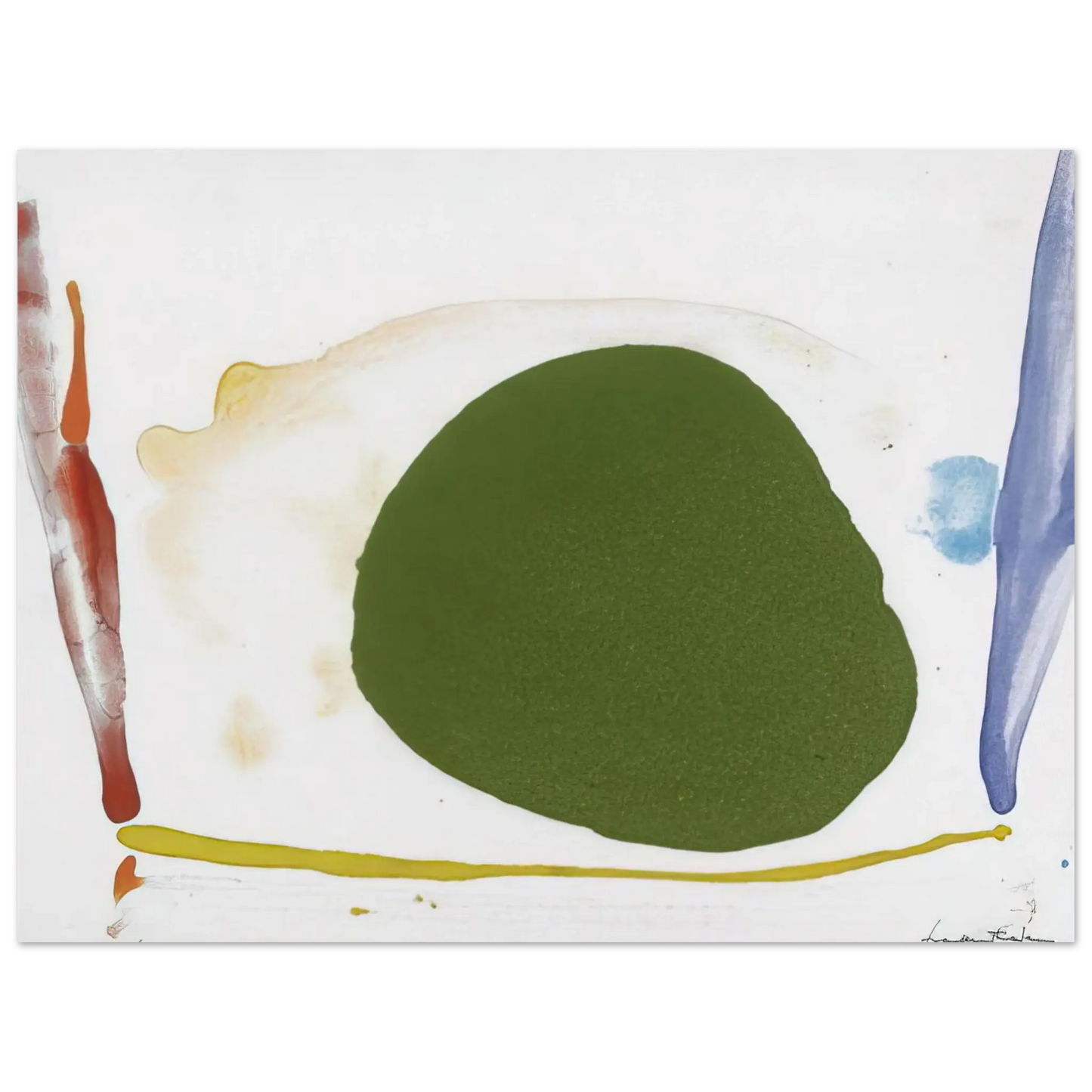 Helen Frankenthaler - Thanksgiving Day - 1973 Wall art - 70x100 cm / 28x40 Inches - Premium Wooden Framed Poster With Fine Art Paper - White frame