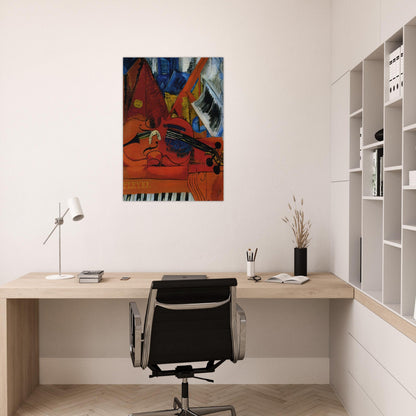 THE VIOLIN 1916 - Raoul Dufy Brushed Aluminum Print - 70x100 cm / 28x40 inches | Raoul Dufy Aluminum Print | Raoul Dufy Prints