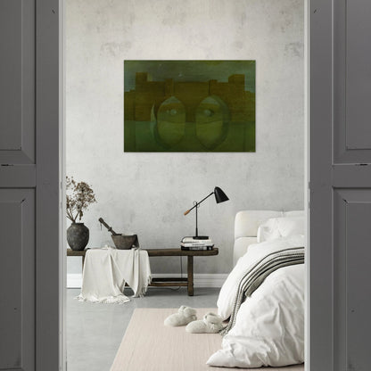 UNTITLED BRIDGE WITH REFLECTIONS SKETCH FOR A DUAL IMAGE PICTURE UNFINISHED - Salvador Dali Brushed Aluminum Print - 70x100 cm / 28x40 inches | Salvador Dali Aluminum Print | Salvador Dali Prints