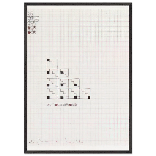 AUTODISPORSI 1975 - Alighiero Boetti 70x100 cm / 28x40 inches Framed Art Print – Black Wooden Frame