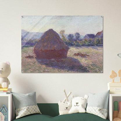 A Haystack in the Evening Sun - claude monet Acrylic Print - 70x100 cm / 28x40″ inches