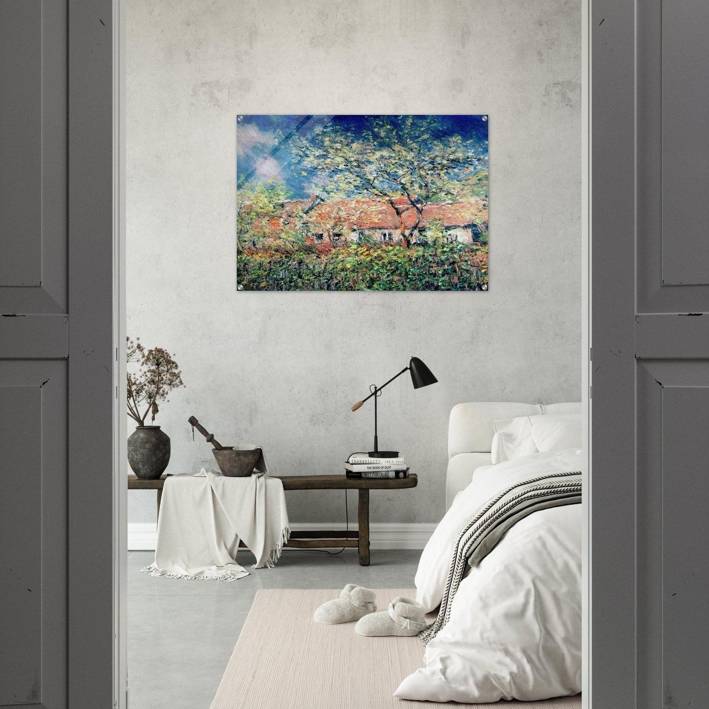 Springtime at Giverny - claude monet Acrylic Print - 70x100 cm / 28x40″ inches
