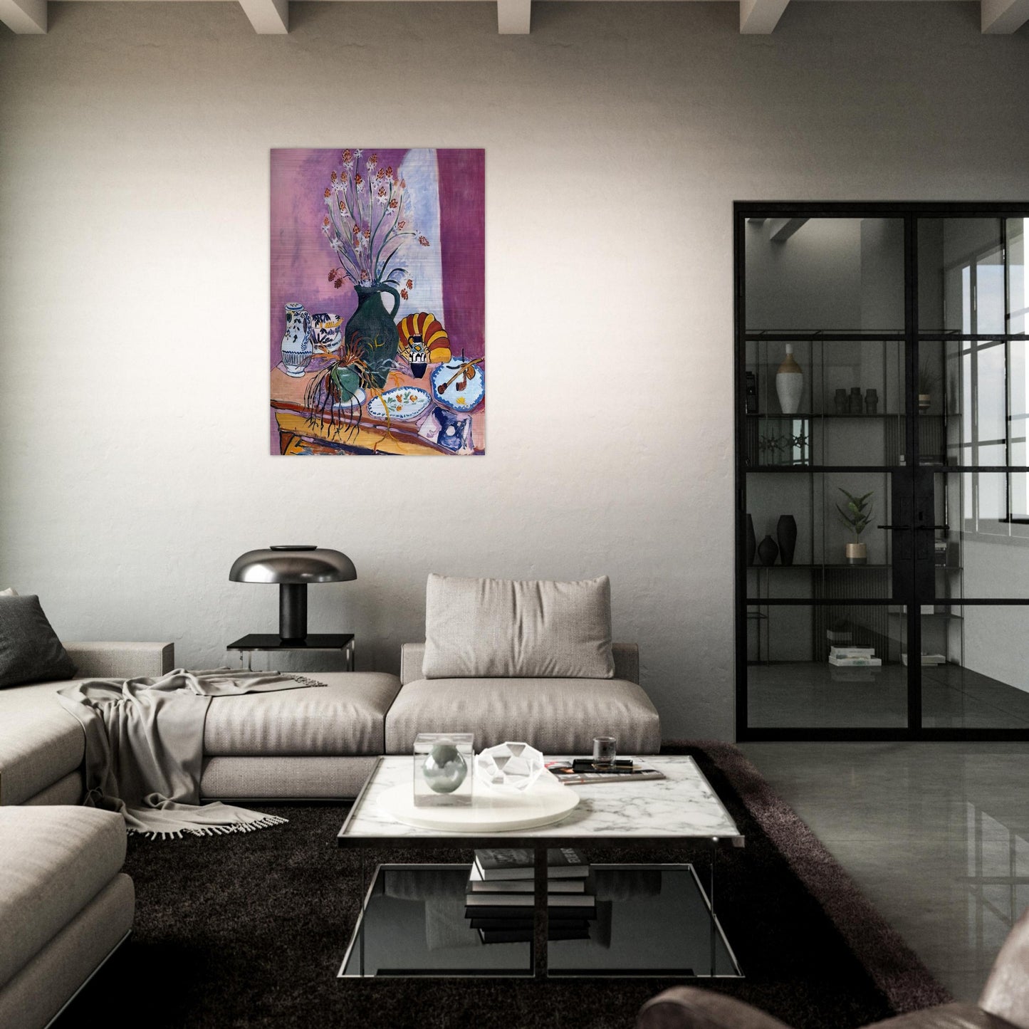 STILL LIFE WITH FLOWERS - Henri Matisse Brushed Aluminum Print - 70x100 cm / 28x40 inches | Henri Matisse Aluminum Print | Henri Matisse Prints
