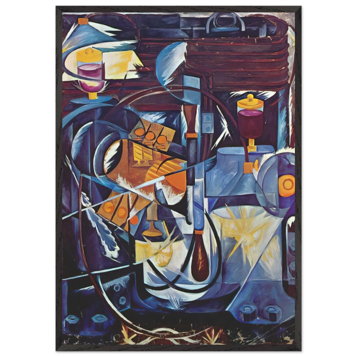 Dynamo machine - 1913 - Natalia Goncharova 70x100 cm / 28x40 inches Framed Art Print – Black Wooden Frame