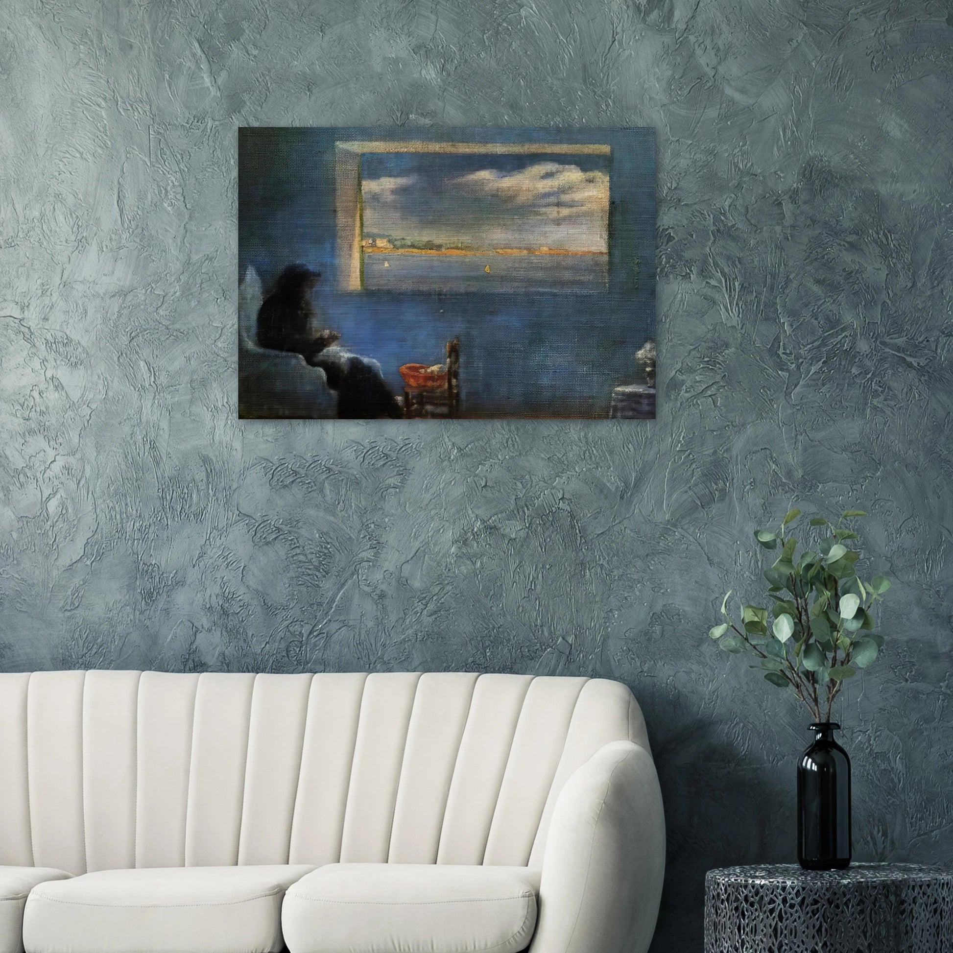 PORTRAIT OF GRANDMOTHER ANA SEWING - Salvador Dali Brushed Aluminum Print - 70x100 cm / 28x40 inches | Salvador Dali Aluminum Print | Salvador Dali Prints
