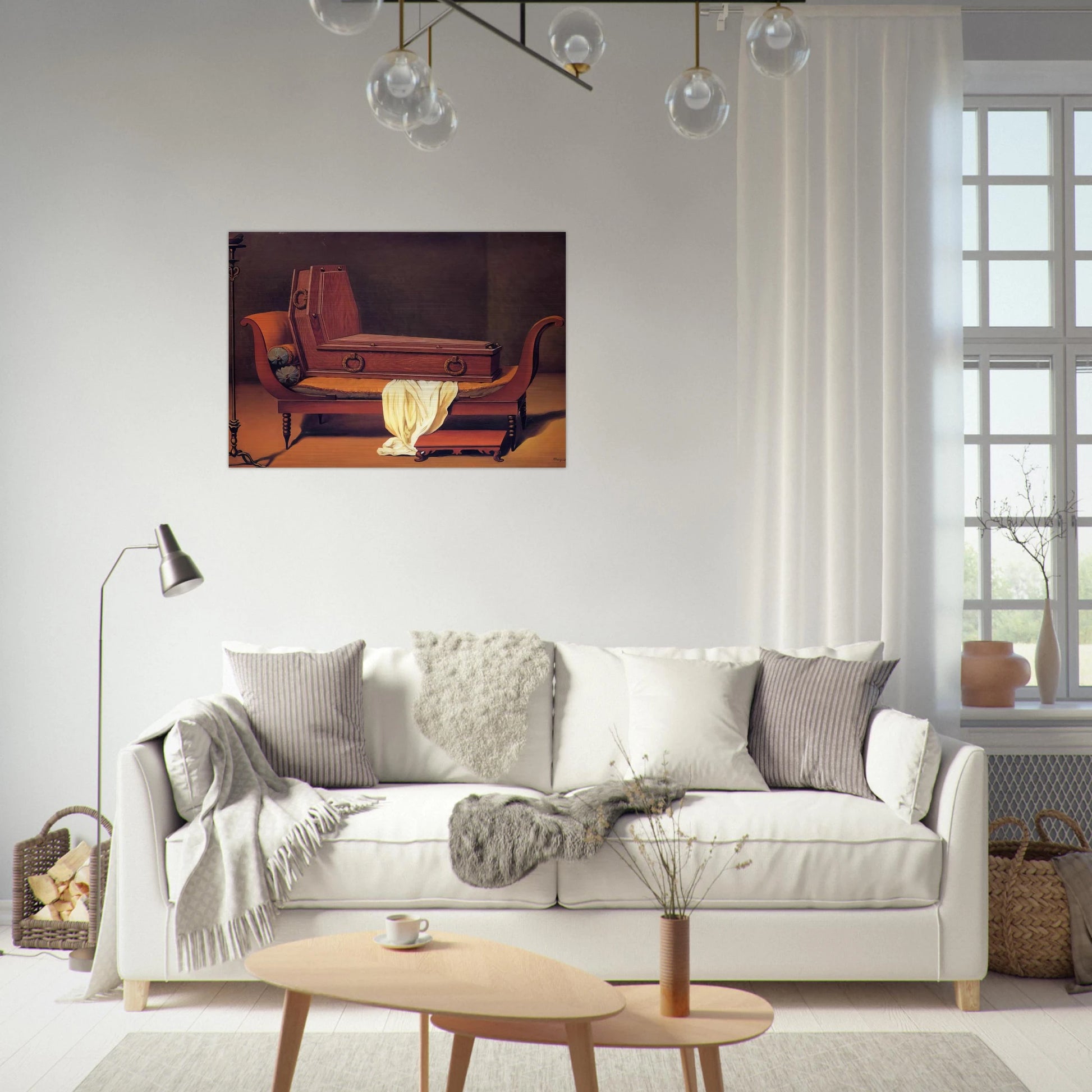 PERSPECTIVE MADAME RECAMIER BY DAVID 1949 - Rene Magritte Brushed Aluminum Print - 70x100 cm / 28x40 inches | Rene Magritte Aluminum Print | Rene Magritte Prints