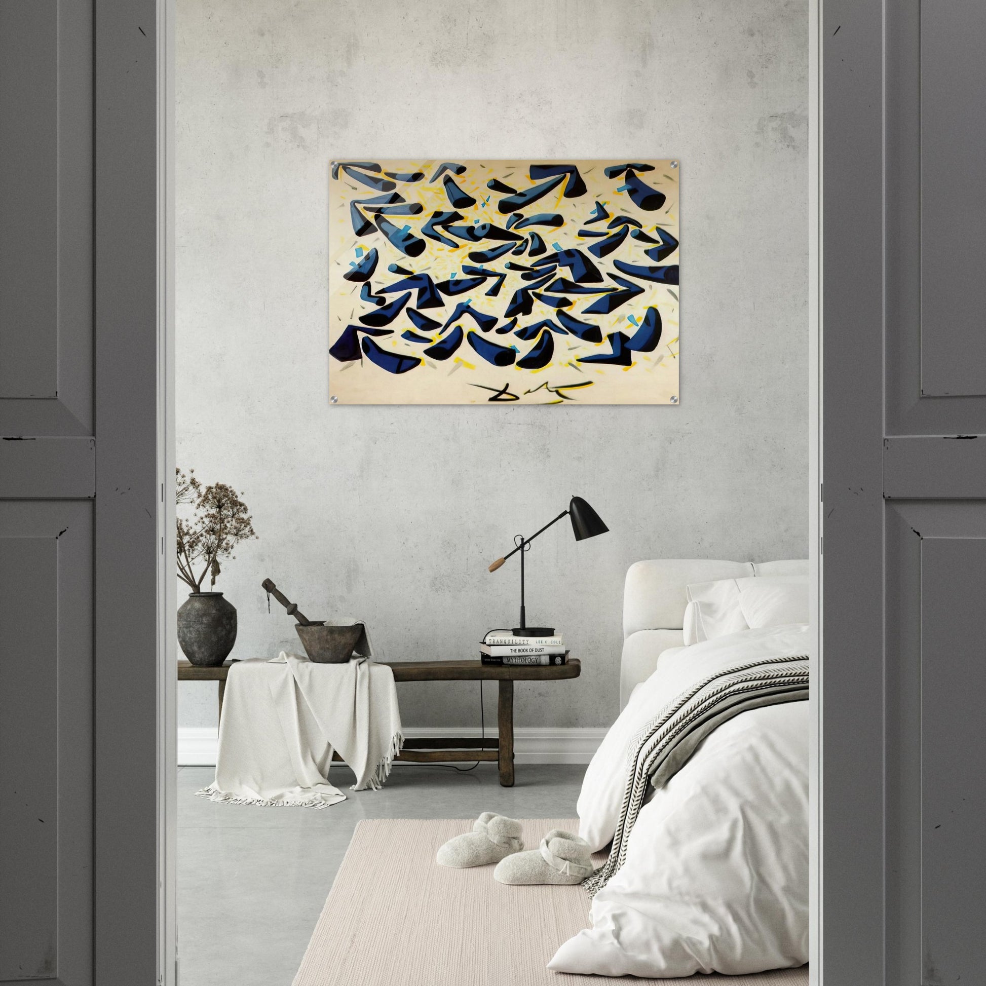 BLUE HORNS DESIGN FOR A SCARF - Salvador Dali Acrylic Print - 70x100 cm / 28x40″ inches