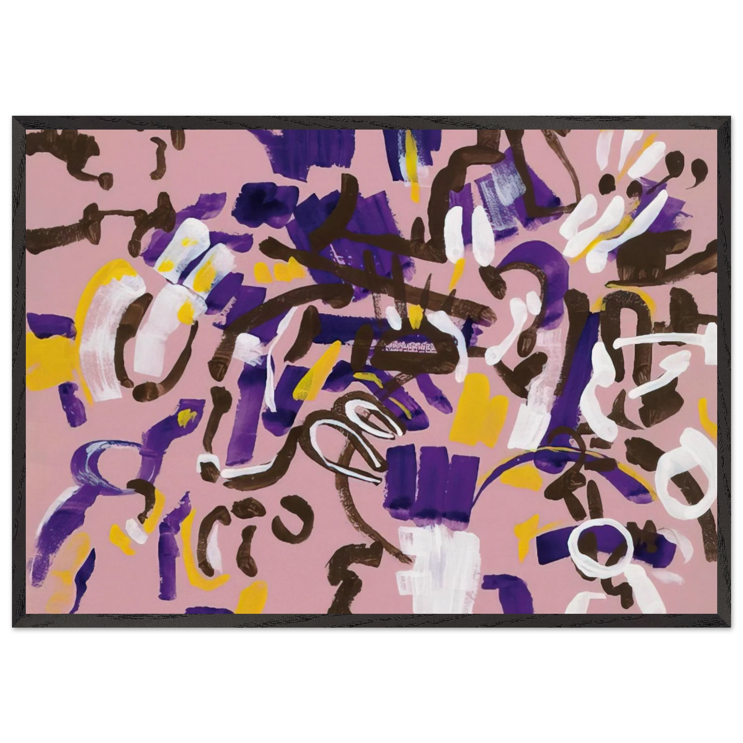 Rosa-Viola-Bianco - 1968 - Carla Accardi 70x100 cm / 28x40 inches Framed Art Print – Black Wooden Frame