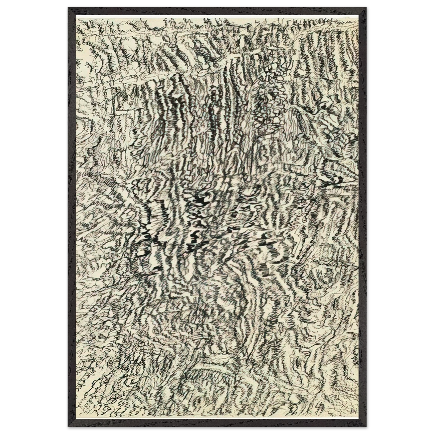 DESSIN MESCALINIEN 1958 - Henri Michaux 70x100 cm / 28x40 inches Framed Art Print – Black Wooden Frame