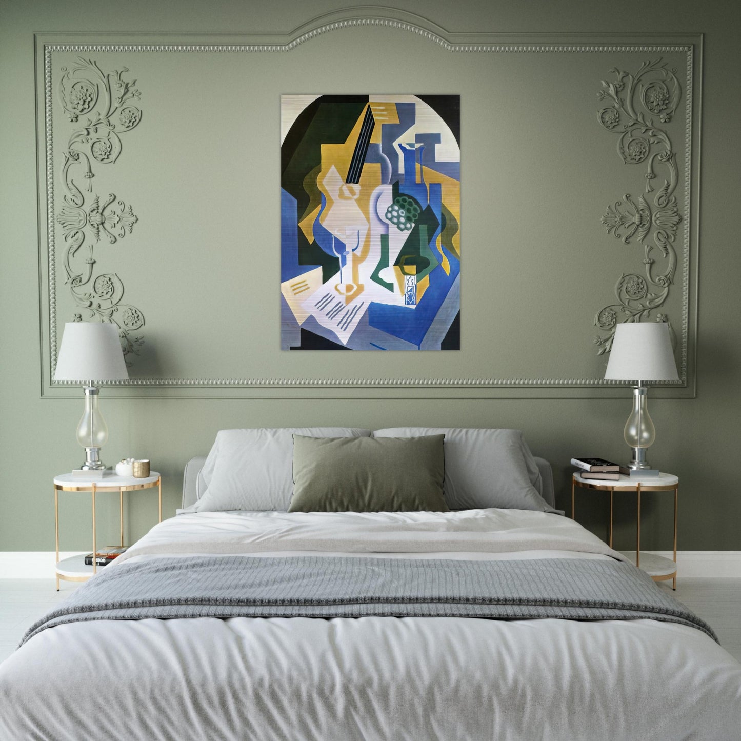 STILL LIFE WITH FRUIT BOWL AND MANDOLIN 1919 - Juan Gris Brushed Aluminum Print - 70x100 cm / 28x40 inches | Juan Gris Aluminum Print | Juan Gris Prints