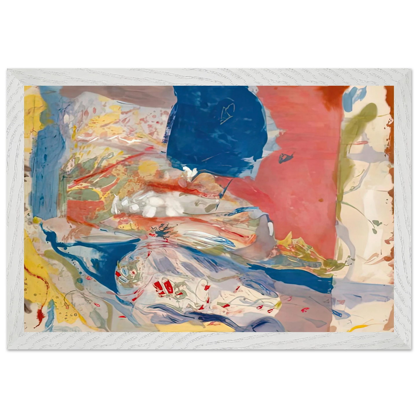 Helen Frankenthaler - Lorelei, 1957- Wall Art - 60x80 cm / 24x32 inches - Premium Wooden Framed Poster With Fine Art Paper-canvas - White frame