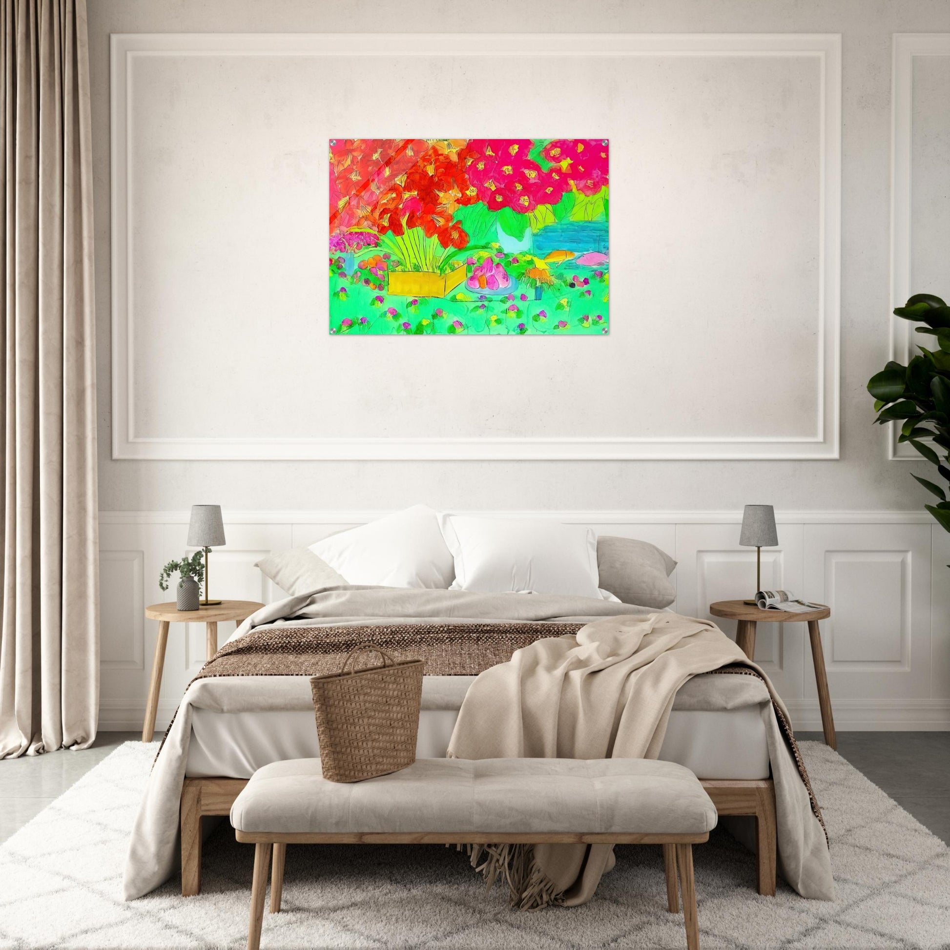 Rose Garden - 1990 - Walasse Ting Acrylic Print - 70x100 cm / 28x40″ inches