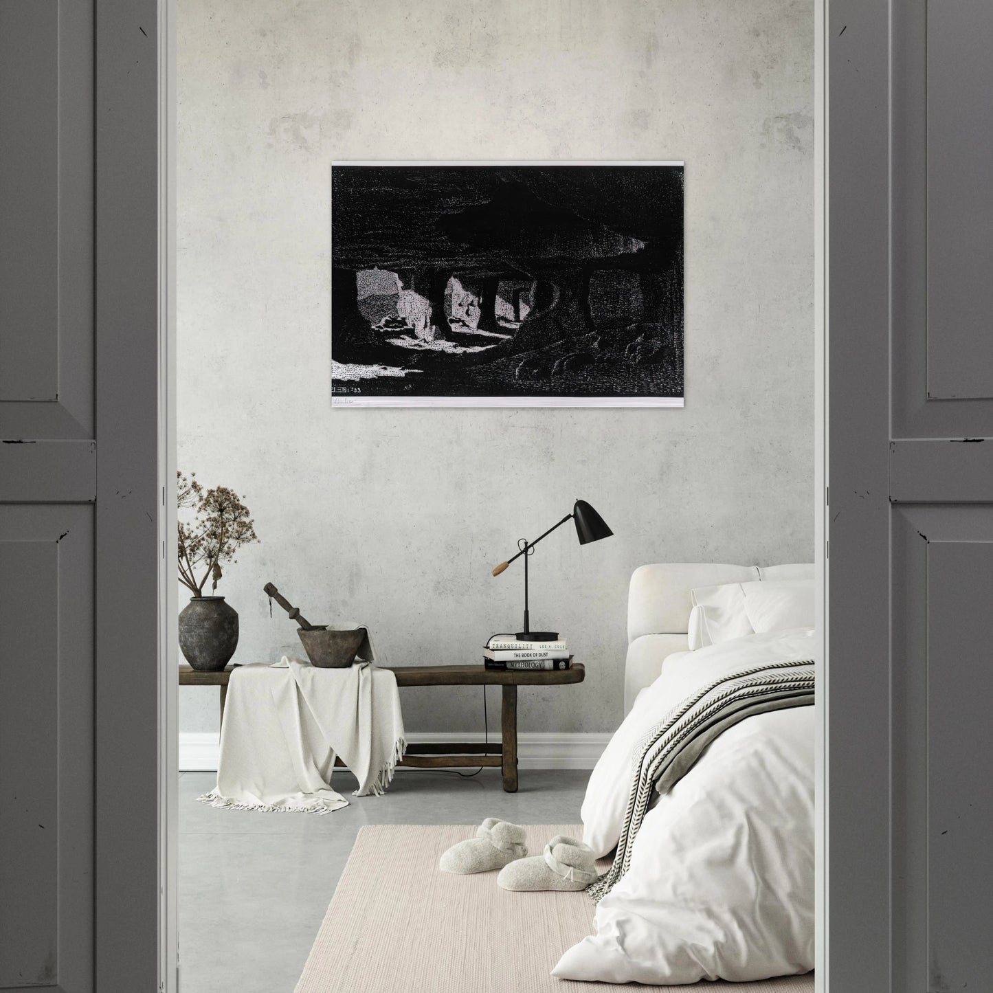 CAVE DWELLINGS NEAR SPERLINGA SICILY - MC Escher Brushed Aluminum Print - 70x100 cm / 28x40 inches | MC Escher Aluminum Print | MC Escher Prints