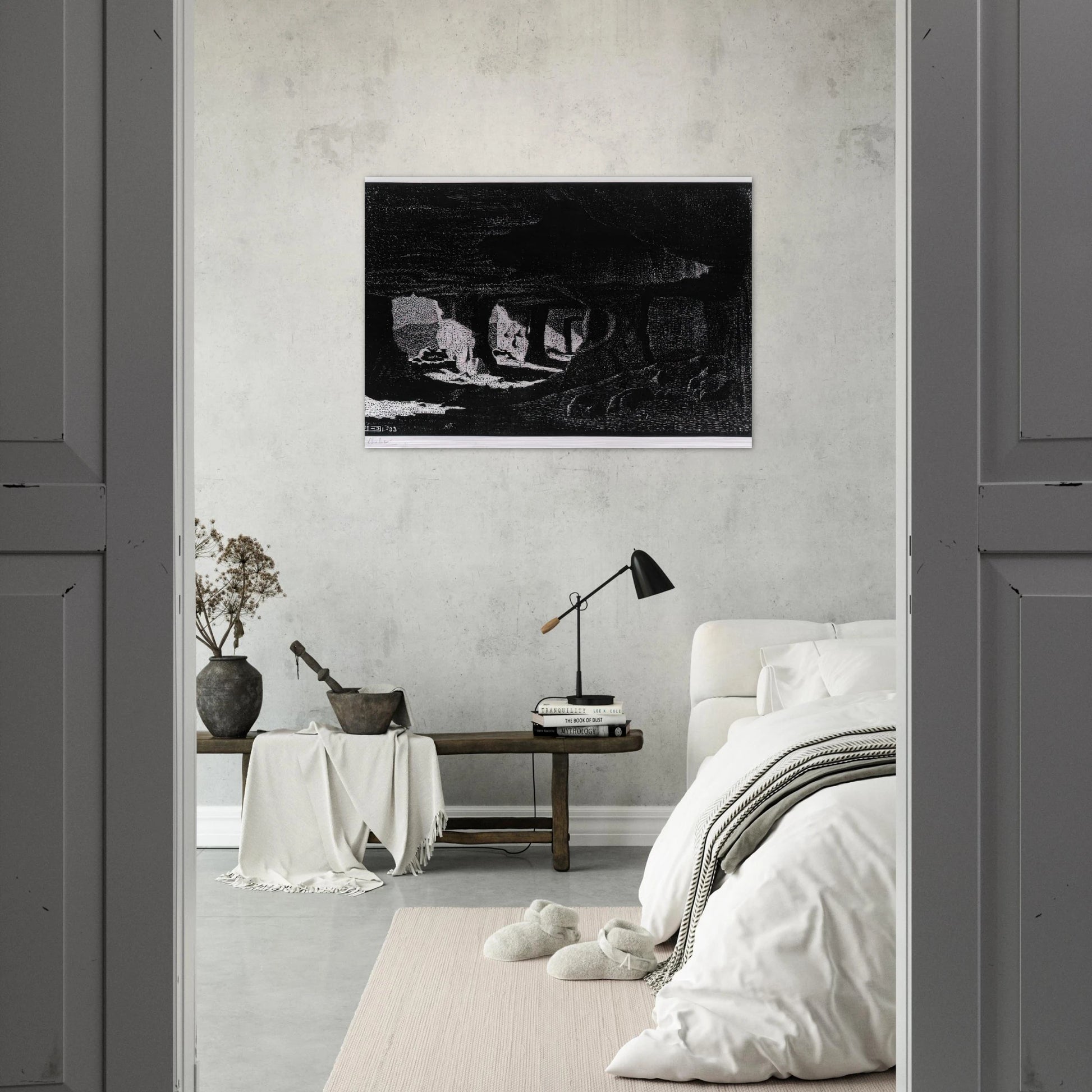 CAVE DWELLINGS NEAR SPERLINGA SICILY - MC Escher Brushed Aluminum Print - 70x100 cm / 28x40 inches | MC Escher Aluminum Print | MC Escher Prints