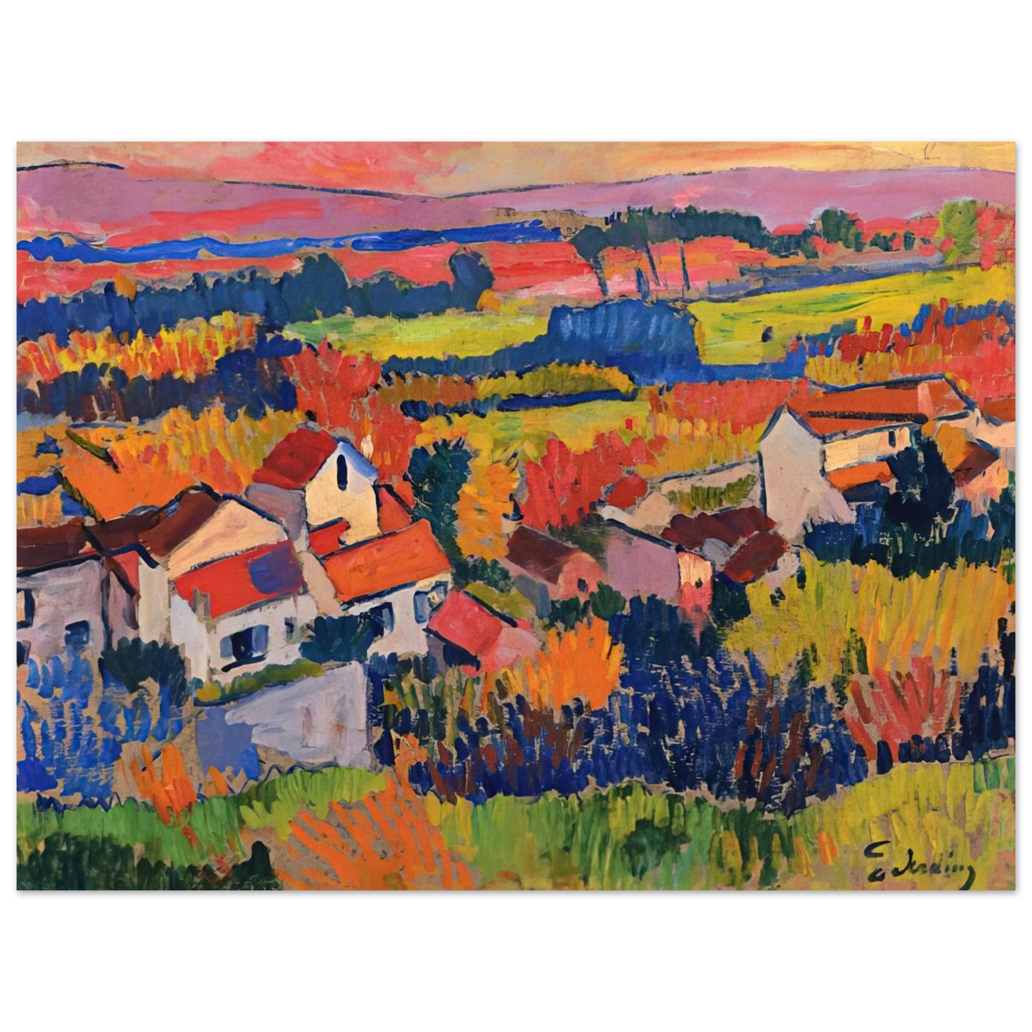 Andre Derain - LANDSCAPE NEAR CHATOU 1904 1  75x100 cm / 30x40inches Fine Art Poster