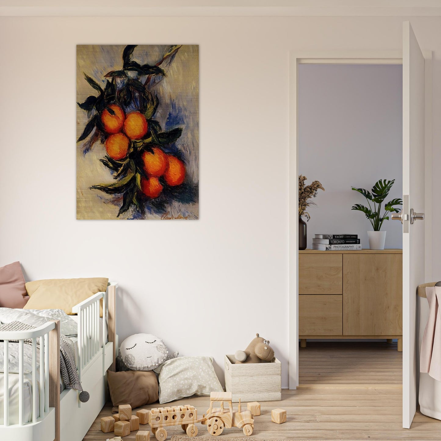 Branch of Orange Bearing Fruit - claude monet Brushed Aluminum Print - 70x100 cm / 28x40 inches | claude monet Aluminum Print | claude monet Prints