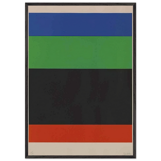 Blue-Green-Black-Red - Ellsworth Kelly 70x100 cm / 28x40 inches Framed Art Print – Black Wooden Frame