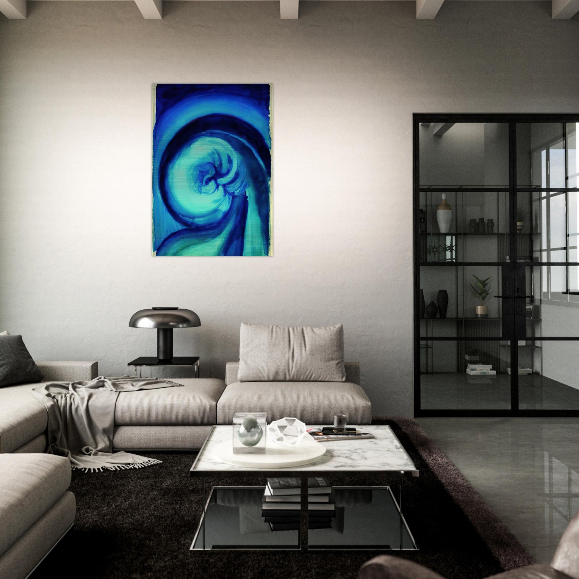 Blue I - Georgia O'Keeffe Brushed Aluminum Print - 70x100 cm / 28x40 inches | Georgia O'Keeffe Aluminum Print | Georgia O'Keeffe Prints